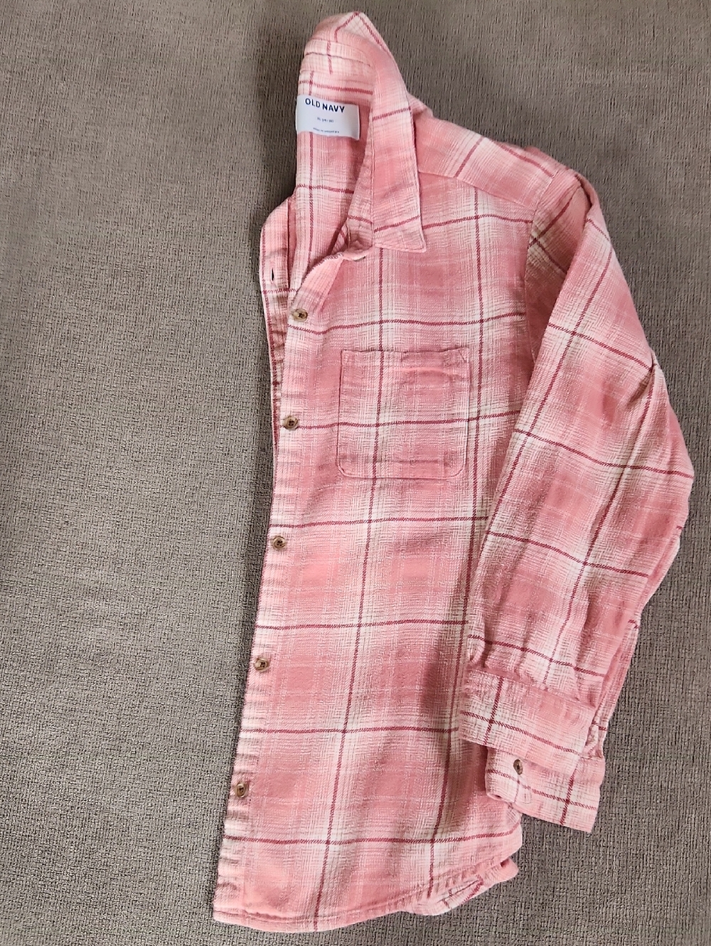 Girls Old Navy Pink Plaid Button-Down Shirt